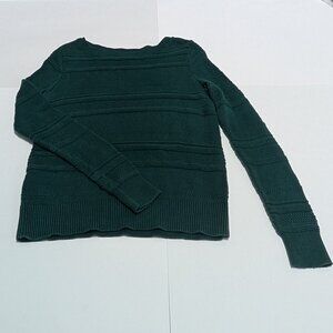 Ann Taylor Loft Emerald Green Knit Long Sleeve Sweater, Size S